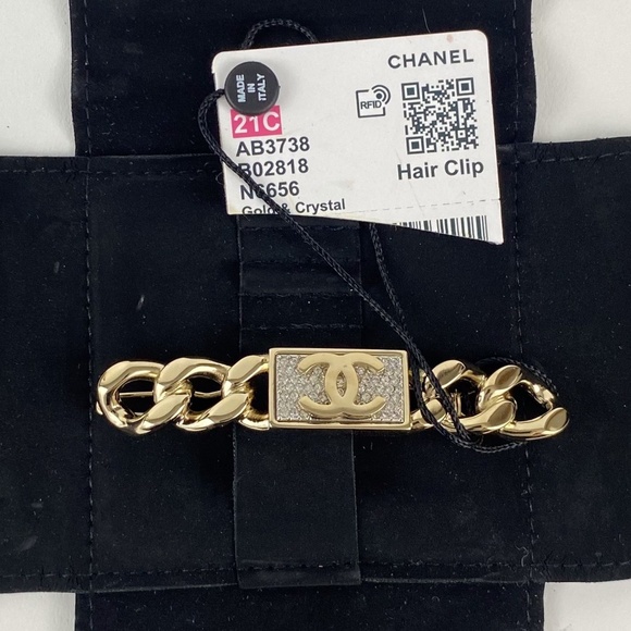 Chanel Hair Clip Gold-Tone and Crystal NWT - Picture 5 of 5
